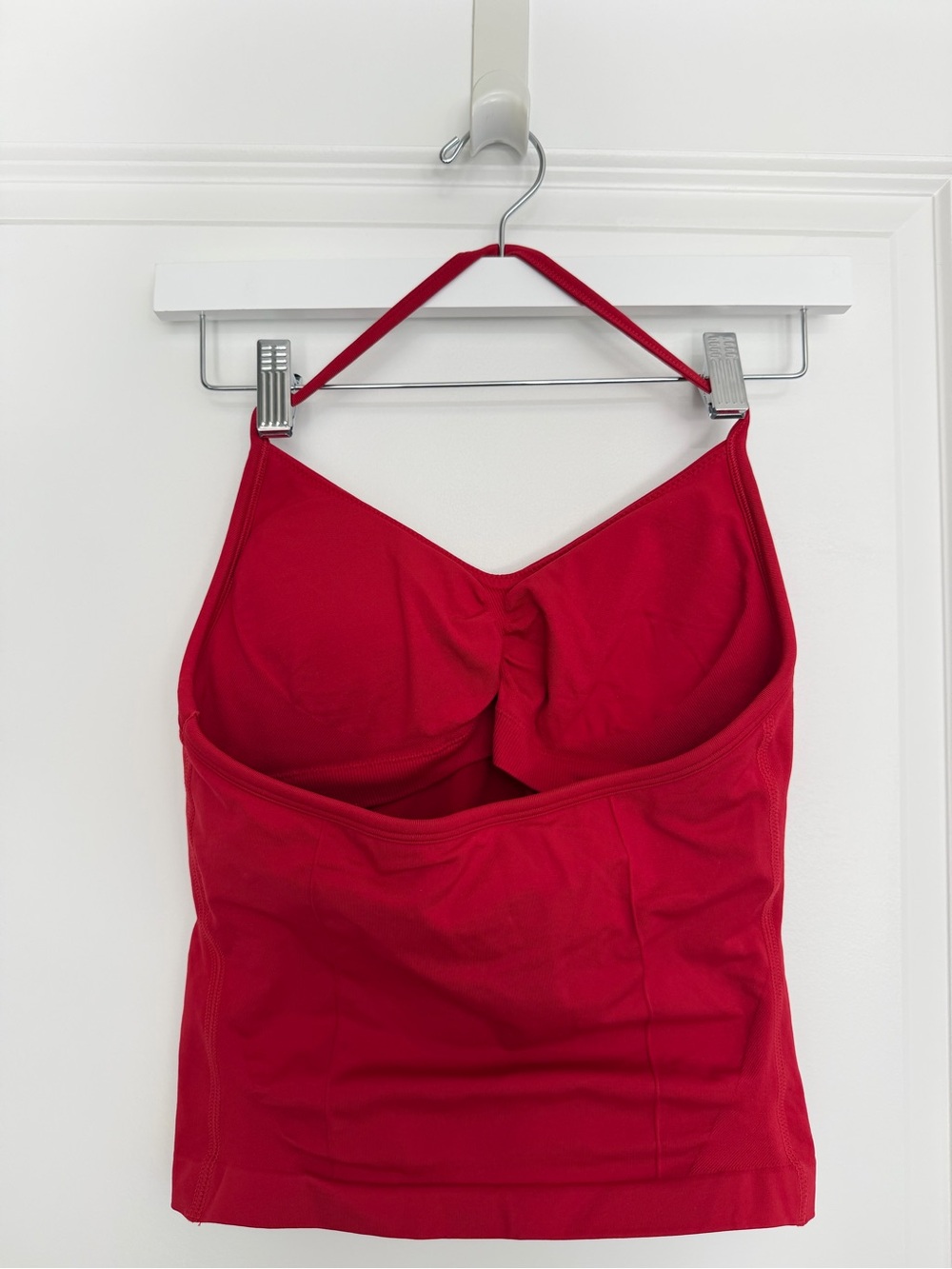 Women's Red Ruched Halter Top - Picture 2 of 2